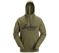 Snickers 2894 Logo Hoodie Khaki Green XL Colour: Khaki Green, Chest Si XL