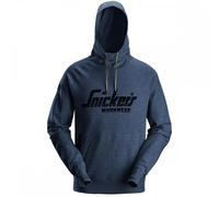 Snickers 2894 Logo Hoodie Dark Navy Melange XS Colour: Dark Navy Melan XS