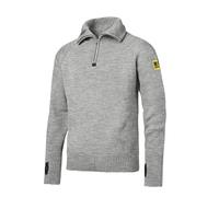 Snickers 2905 1/2-Zip Wool Sweater Grey Melange - Size: L Colour: Gre L