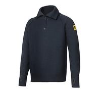 Snickers 2905 1/2-Zip Wool Sweater Navy - Size: 2XL Colour: Navy, Siz 2XL