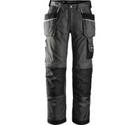 Snickers 3212 Mens DuraTwill Holster Pocket Trousers Black / Grey 31" 35"