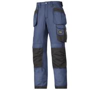 Snickers 3213 Craftsmen Holster Pocket Trousers, Rip-Stop Navy/Black, 33" 32"