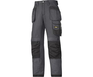 Snickers 32135804044 Size 44 "Rip-Stop" Craftsmen Holster Pocket Trousers - Grey-Black