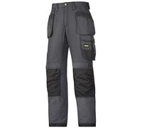 Snickers 32135804096 Size 96 "Rip-Stop" Craftsmen Holster Pocket Trousers - Grey-Black