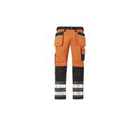 Snickers 32335574146 Size 146 Class 2 High-Vis Trousers - Orange/Muted Black