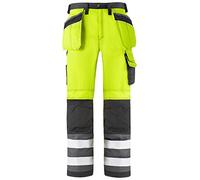 Snickers 32336674152 Size 152 Class 2 High-Vis Trousers - Yellow/Muted Black