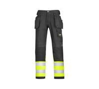 Snickers 32350466056 Size 56 Class 1 High-Vis Trousers - Black/Yellow