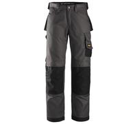Snickers 3312 Mens DuraTwill Work Trousers Grey / Black 28" 32"