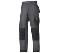 Snickers 3313 Craftsmen Trousers, Rip-Stop Steel Grey/Black, Inside Le 33" 37"
