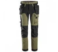 Snickers 4-way Stretch Trouser HP Khaki Green 33" Colour: Khaki G 33" 32"