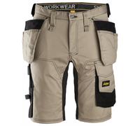 Snickers 6141 AllroundWork Stretch Shorts Holster Pockets Khaki/Black 30"