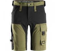 Snickers 6173 AllroundWork 4-way Stretch Shorts Khaki Green/Black Wais 47"