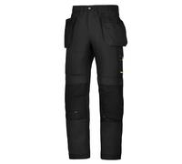 Snickers 6201 AllroundWork, Work Trousers Holster Pockets Black, Insid 36" 32"