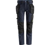 Snickers 6208 Mens Lite Work Stretch Trousers Holster Pockets Navy / Black 33" 32"