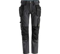 Snickers 6208 Mens Lite Work Stretch Trousers Holster Pockets Steel Grey / Black 33" 30"