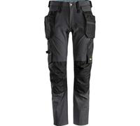 Snickers 6208 Mens Lite Work Stretch Trousers Holster Pockets Steel Grey/Black 35" 32"