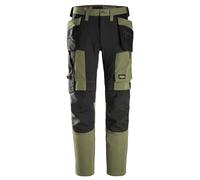 Snickers 6218 AllroundWork Holster Pocket 4-Way Stretch Trousers Khaki Green