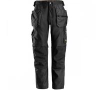 Snickers 6224 Mens Allround Work Canvas Stretch Fit Work Trousers Holster Pockets Black 33" 30"