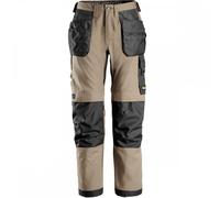 Snickers AllroundWork Canvas+ Stretch Work Trousers+ Holster Pockets - Khaki/Black - 150