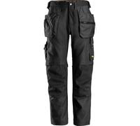 Snickers 6224 Mens Allround Work Canvas Stretch Fit Work Trousers Holster Pockets Black 33" 32"