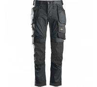 Snickers Workwear AllroundWork Stretch Pant with Floating Pockets Grey Steel-Black Size, 100 (W35 x L30) Unisex Adult, Steel Grey/Black, One Size