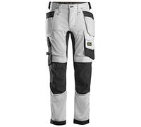 Snickers 6241 AllroundWork, Stretch Trousers with Holster Pockets - White/Black - 36W 30L