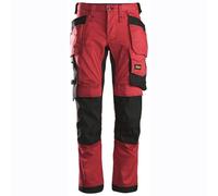 Snickers 6241 AllroundWork, Stretch Work Knee Pad Trousers Holster Pockets Red