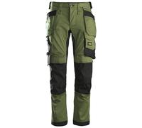 SNICKERS 6241 STRETCH WORK TROUSERS ALLROUNDWORK HOLSTER POCKETS KHAKI GREEN