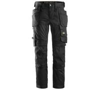 SNICKERS 6241 STRETCH WORK TROUSERS ALLROUNDWORK WITH HOLSTER POCKETS BLACK