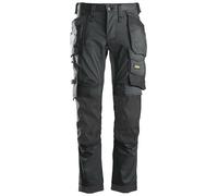 Snickers 6241 Grey/Black All Roundwork Slim Fit Stretch Trousers Holster Pocket
