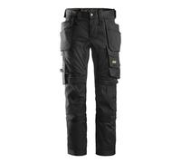 Snickers 6241 Stretch Work Trousers Kneepad Holster Pocket Black Mens Slim Fit