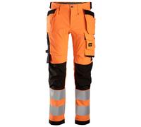 SNICKERS 6243 ALLROUNDWORK HI VIS STRETCH WORK TROUSERS HOLSTER POCKETS ORANGE