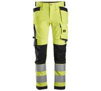 Snickers 6243 Hi-Vis Class 2, Stretch Trousers Holster Pockets Yellow - Orange