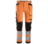 Snickers High-Vis Class 2 Stretch Trousers Holster Pockets - High Vis Orange/Black - 46