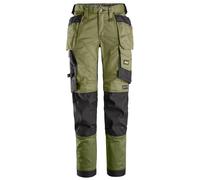 Snickers 6247 Khaki Green AllroundWork Women's Stretch Trousers Holster Pockets