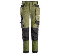 Snickers 6247 Khaki Green AllroundWork Women's Stretch Trousers Holster Pockets