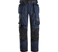 Snickers 6251 Allround Work Stretch Loose Fit Trousers Holster Pockets Navy / Black 36" 30"