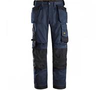 Snickers 6251 Mens Allround Work Stretch Loose Fit Trousers Holster Pockets Navy / Black 38" 35"