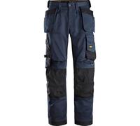 Snickers 6251 Mens Allround Work Stretch Loose Fit Trousers Holster Pockets Navy / Black 30" 32"