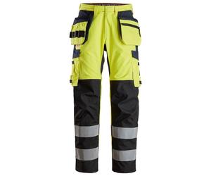 Snickers 6264 ProtecWork, Trousers Reinforced Shin, Holster Pockets High-Vis Cla