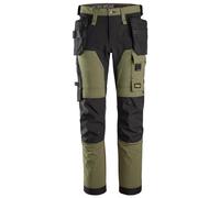 Snickers 4-way Stretch Trouser HP Khaki Green 36" Colour: Khaki G 36" 32"