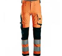 Snickers 6343 High-Vis Class 2 Stretch Trousers High-Vis Orange/Black 39" 30"