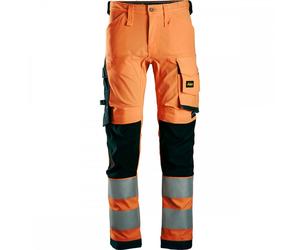 Snickers 6343 High-Vis Class 2 Stretch Trousers High-Vis Orange/Black 41" 32"