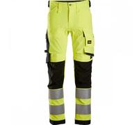 Snickers 6343 High-Vis Class 2 Stretch Trousers High-Vis Yellow/Black 47" 32"