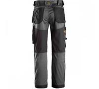 Snickers 6351 Mens Allround Work Stretch Loose Fit Trousers Steel Grey / Black 36" 35"