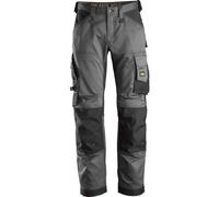 Snickers 6351 Mens Allround Work Stretch Loose Fit Trousers Steel Grey / Black 38" 35"