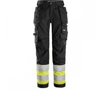 Snickers 6734 HV Cl1 W's Strch Trous HP Black/High-Vis Orange 27& 27" 29"