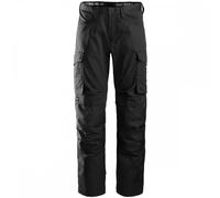 Snickers 6801 Service Trousers+ Knee Pockets Black Waist: 44" Ins 44" 35"