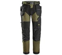 Snickers 6902 FlexiWork, Kneepad Holster Pocket Work Trousers Khaki Green