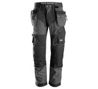 Snickers Workwear Work Trousers 6902 FlexiWork+ Holster Pockets Steel Grey/Blac 33" 32"